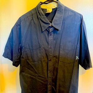 L Hurley faded navy blue casual SS button down